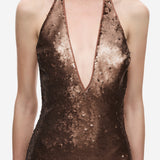 THE PLUNGE SEQUIN JERSEY MAXI DRESS