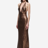 THE PLUNGE SEQUIN JERSEY MAXI DRESS