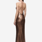 THE PLUNGE SEQUIN JERSEY MAXI DRESS