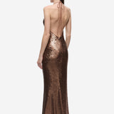 THE PLUNGE SEQUIN JERSEY MAXI DRESS