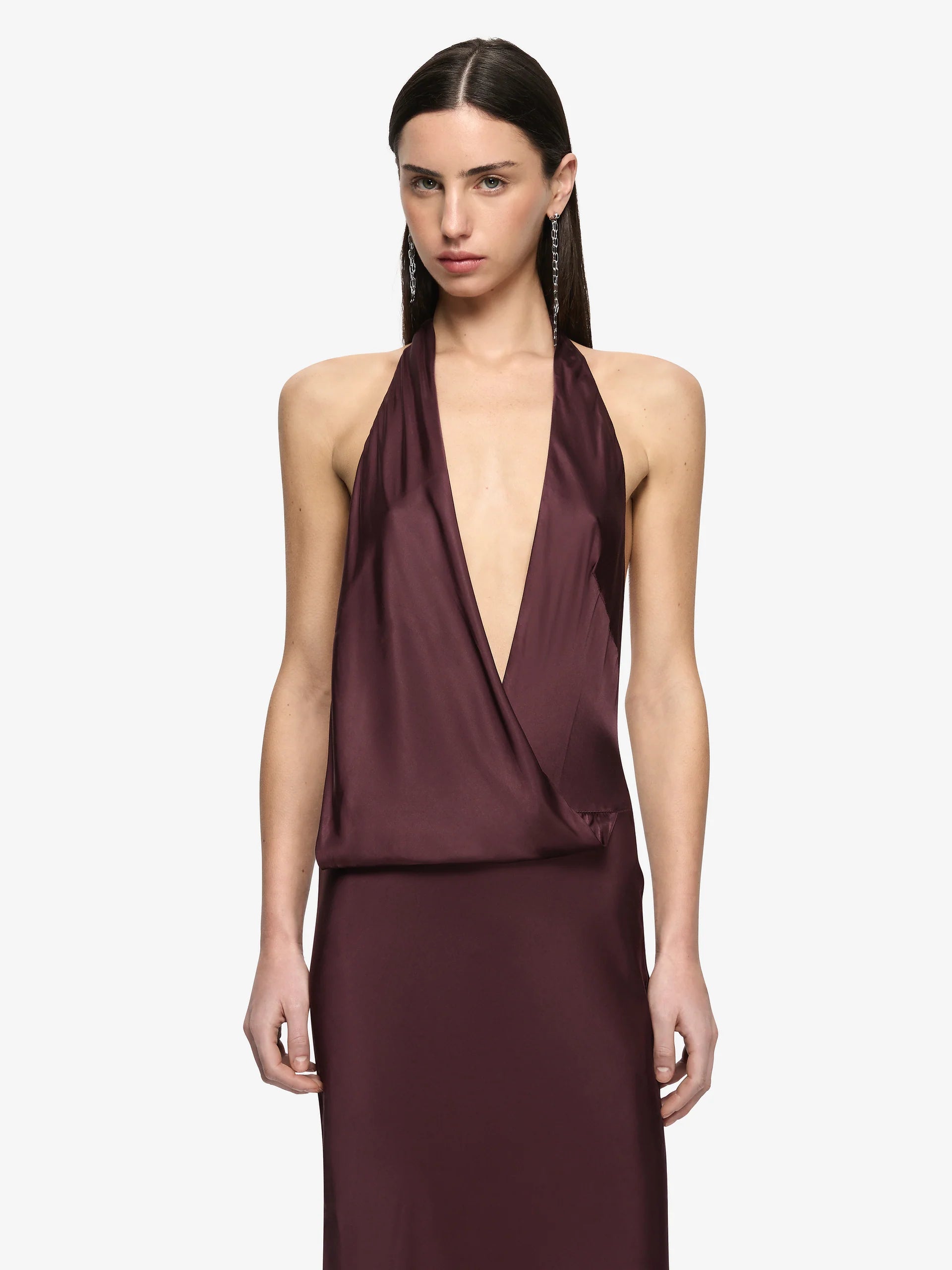 Bec + Bridge Mya V Maxi Dress | Aubergine