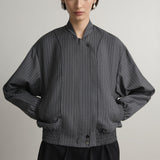 A.Emery The Giles Bomber | Charcoal Pinstripe