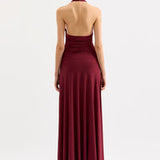 NiLS by NUDE LUCY Safiya Halter Dress | Wine