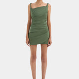 SIR. Florent Twist Mini Dress | Forest Green