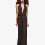 Bec + Bridge Cassis Drape Maxi Dress | Dark Chocolate (PRE-ORDER)