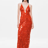 Misha Sapphire Sequin Maxi Dress | Red Sequin (PRE-ORDER)