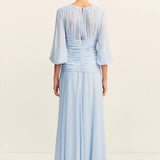 Shona Joy Emory High Neck Balloon Sleeve Maxi Dress | Arcadian Blue (PRE-ORDER)