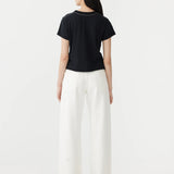 Bassike Raw Edge Baby T-Shirt | Black