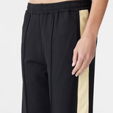 Bassike Twill Stripe Detail Pant | Black/ Pale Yellow