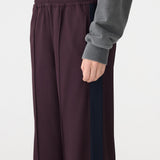 Bassike Twill Stripe Detail Pant | Dark Plum/ Ink