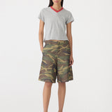 Bassike Contrast V-Neck Baby T-Shirt | Grey Marl/Heritage Red