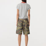 Bassike Contrast V-Neck Baby T-Shirt | Grey Marl/Heritage Red