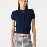 Bassike Knitted Cotton Baby Polo | Ink