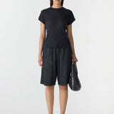 Bassike Minimal Chambray Pull On Short | Black