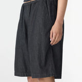 Bassike Minimal Chambray Pull On Short | Black