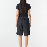 Bassike Minimal Chambray Pull On Short | Black