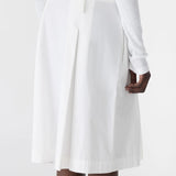 Bassike Crushed Cotton Box Pleat Skirt | Natural