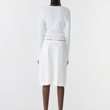 Bassike Crushed Cotton Box Pleat Skirt | Natural