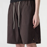 Bassike Crushed Cotton Workwear Short | Chocolate Brown