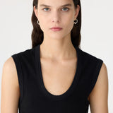 Bassike Essential Scoop Tank | Black