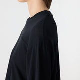 Bassike Slub Yoke Slouch T-Shirt | Black (PRE-ORDER)
