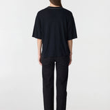 Bassike Slub Yoke Slouch T-Shirt | Black (PRE-ORDER)