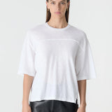 Bassike Slub Yoke Slouch T-Shirt | White (PRE-ORDER)