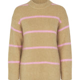 Samsoe Samsoe Sajoan Sweater | Olive Grey Stripe