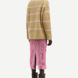 Samsoe Samsoe Sajoan Sweater | Olive Grey Stripe