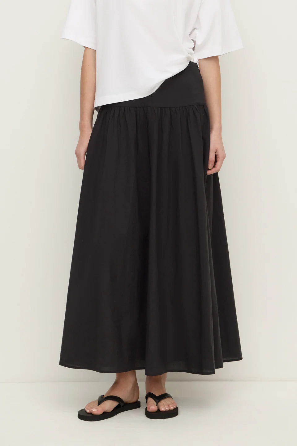 Assembly Label Sarah Cotton Maxi Skirt | Black