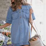 Ceres Life Relaxed Shirt Dress | Mid Vintage Blue