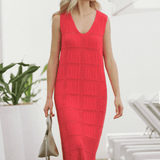 Ceres Life Square Knit Midi Tank Dress | Heritage Red