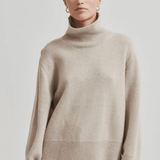 Second Female Alpha Knit T-Neck | Pumice Stone