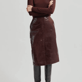 Second Female Queens Leather Skirt | Bitter Chocolate