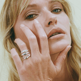 Porter Wave Ring Set | Silver
