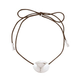 Porter Bean Cord Pendant | Chocolate/Silver