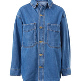 Ceres Life Bobbi Side Pocket Denim Shacket | Indigo