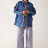Ceres Life Bobbi Side Pocket Denim Shacket | Indigo