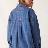 Ceres Life Bobbi Side Pocket Denim Shacket | Indigo
