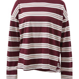 Ceres Life Slouchy Long Sleeve Tee | Raisin/Vanilla Stripe
