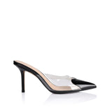 Lana Wilkinson Raquel | Mule Vinylite & Black Patent Leather