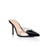 Lana Wilkinson Raquel | Mule Vinylite & Black Patent Leather