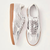 Alohas Rife Leather Sneakers | Shimmer Silver Cream