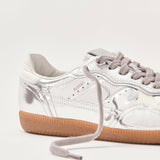 Alohas Rife Leather Sneakers | Shimmer Silver Cream