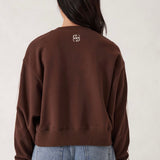 Ceres Life Sporty Slouchy Crew | Chocolate Side Stripe