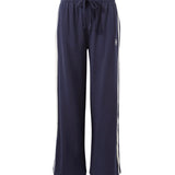 Ceres Life Wide Leg Terry Trackpant | New Navy Side Stripe