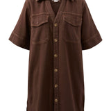 Ceres Life Relaxed Shirt Dress | Chocolate