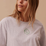 Ceres Life Stevie Slouchy Tee | Cloud Marle/CL Crest Print