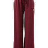 Ceres Life Wide Leg Terry Trackpant | Burgundy Side Stripe