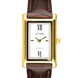 Cendre Kelly Watch | Gold/White/Espresso Croc
